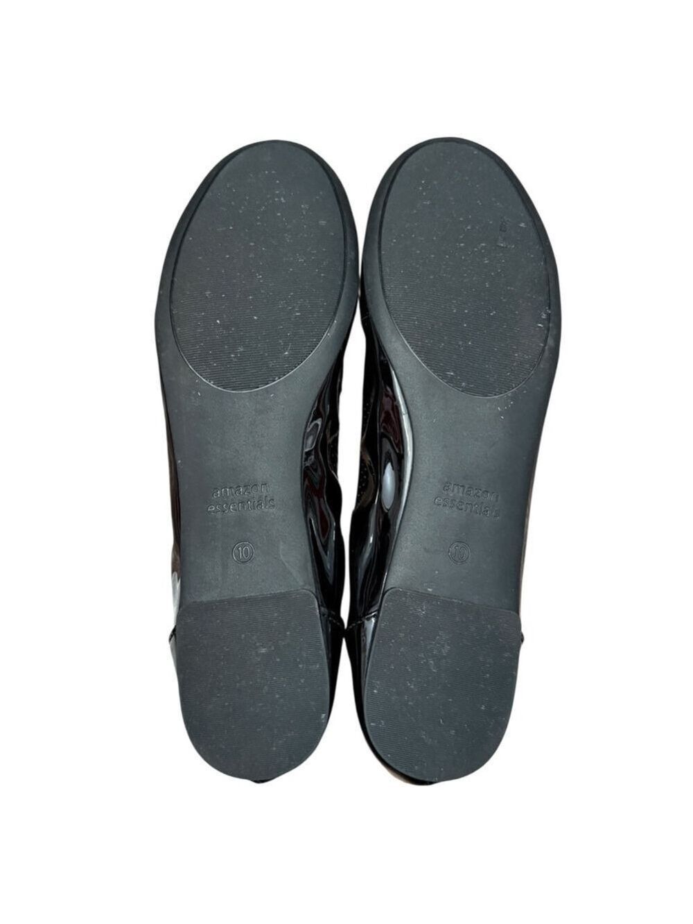 Amazon Essentials Black Patent Ballet Flats Size 10 - Picture 7 of 7